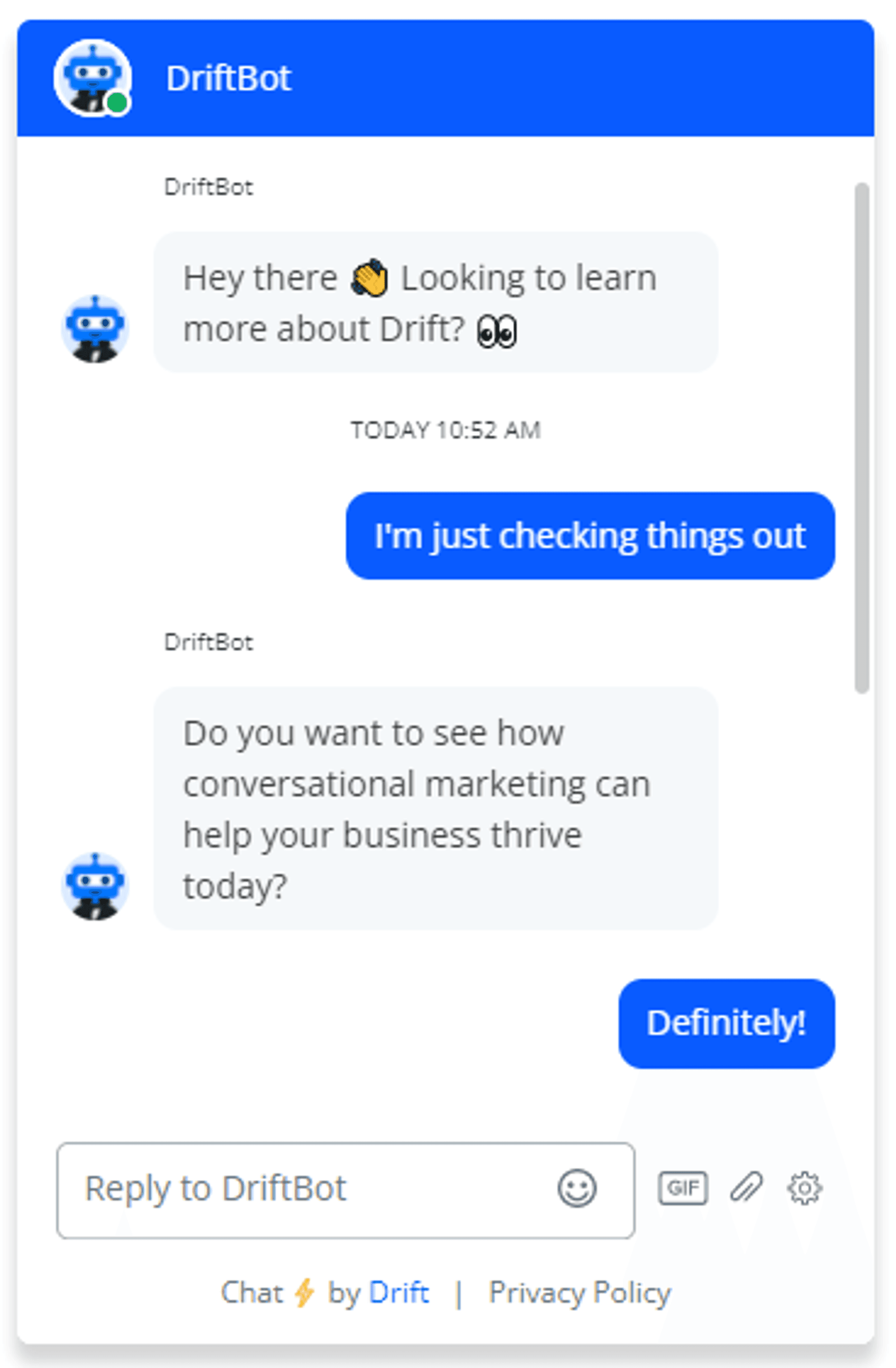 Drift Chatbot Example